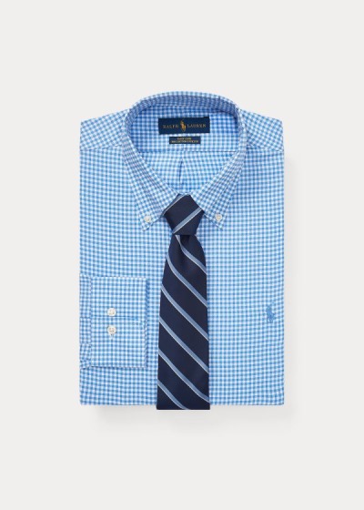Camisa Polo Ralph Lauren Hombre Azules / Blancos - Custom Fit Gingham Dobby - LMKUJ1840